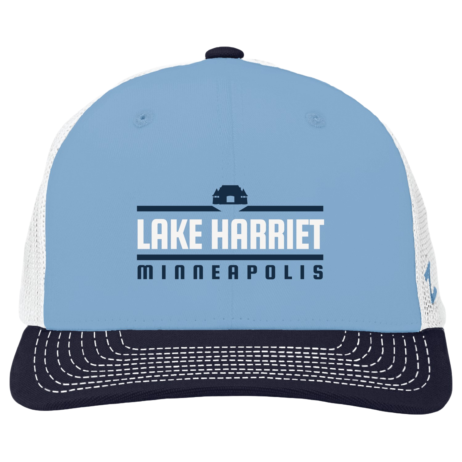 Slight Curve Trucker Hat with Lake Harriet Bandshell Emblem